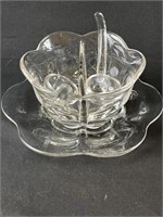 Vintage glass relish/candy/nut divided dish
