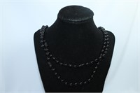 Pair of Black Faux Pearl Necklace