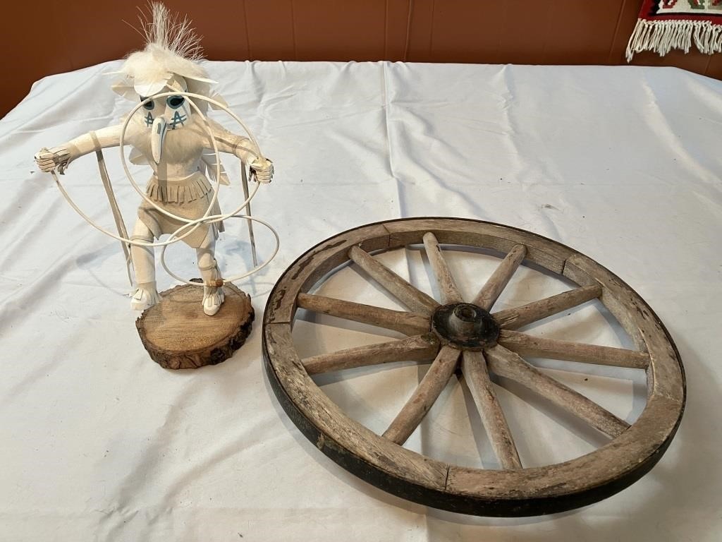 Native American Hoop Dancer/Antique Carts Wheel