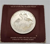 2 Dollar Bahama Sterling Coin 1975 Franklin