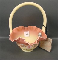 Fenton Burmese Decorated 85th Anniversary Basket