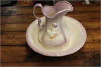 Ironstone Duck Water Pitcher & Wash Basin Bowl