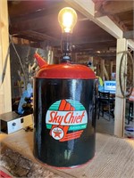 Texaco Sky Chief gas can lamp/Edison bulb