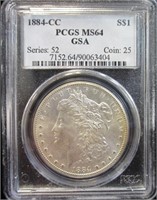 1884 CARSON CITY MORGAN DOLLAR PCGS MS64 GSA