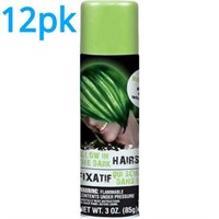 12pk Glow in the Dark Hairspray 3oz