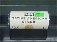 Roll 2021 D Native American $1 Dollars