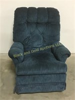 Blue rocking chair and ottoman
