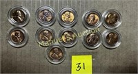 (11) VARIOUS DATES LINCOLN CENT ENCAPSULATED