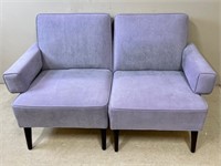 PAIR OF SINGLE ARM UPHOLSTERED CHAIRS