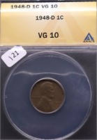 1948 D ANAX VG 10 LINCOLN CENT