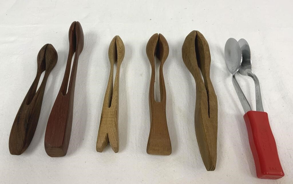 Five Wooden Hand-Carved Musical Spoons