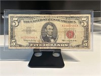 1963 Series Red Seal Five Dollar Bill