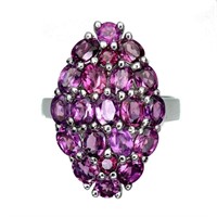 Natural Unheated Rhodolite Garnet Ring