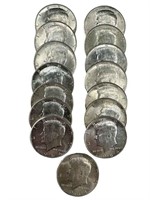 (15) 1964, $7.50 face, Silver Kennedy half dollars