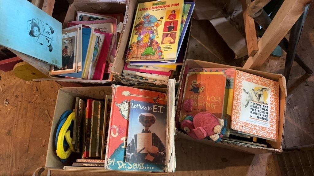 Four box lots of children’s books, antique