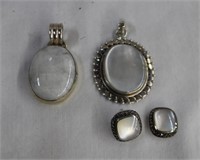 925 moonstone pendant  & mother of pearl