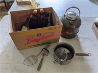 Sifter, Vintage Syrup Bottles, Water Can