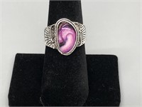Purple Swirl and Silver Ring