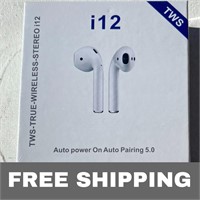 TWS-i12 Bluetooth Headset (White)