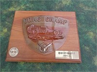 Grand champ plaque 1961 Quad City Dragway Cordova
