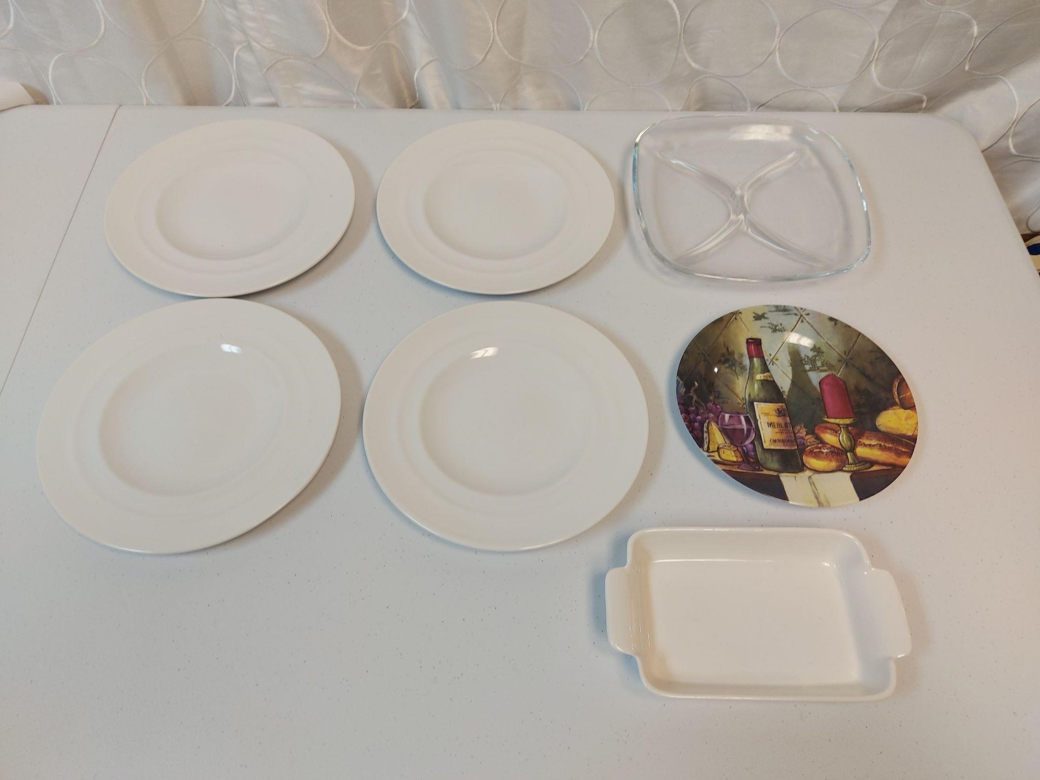 White Plates, Wine Plate, Serving Dishes **