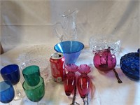 Elegant Glass Lot - Cut glass pitcher, bowl,