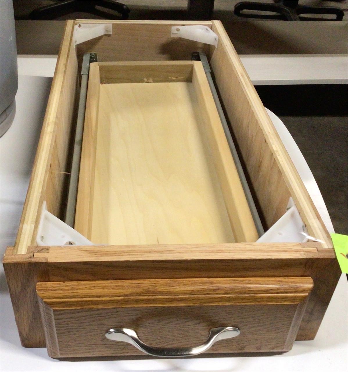 Single oak drawer under cabinet mount