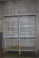 2 metal shelving units