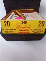 Weatherby 240 100gr 20 rds