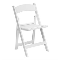 Global Industrial Folding Chair W/White Vinyl Padd