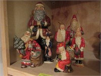 7 Vaillancourt Folk Art Santa Figurines - Ltd Ed