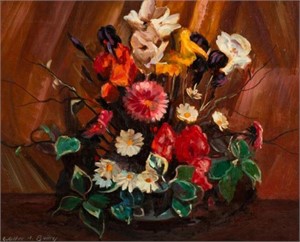 "White Daisies", Still Life by Walter A. Bailey.