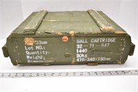 Wooden ammunition box (19"W x 13"L x 6"H)