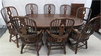 Tavern Pine Dining Table and Eight Chairs