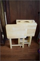 Wooden TV Trays Set with Five Trays