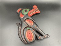 Tlingit style wood wall hanger about 10.5" long im