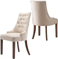 COLAMY Wingback Upholstered Dining Chairs Set of 2