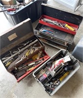 (2) Tool Boxes w Contents  & Tray
