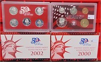 2000, 2002 U.S. Mint Silver Proof Sets