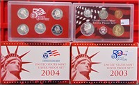 2003, 2004 U.S. Mint Silver Proof Sets