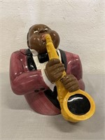 Clay Art Jazz Player Cookie Jar 9.5" Tall