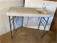 Folding out door sink/table. Poly resin. 45”