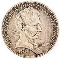 Coin 1918 Illinois Commemorative Half Dollar XF