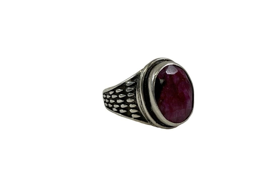 Large .925 Silver & Ruby ring