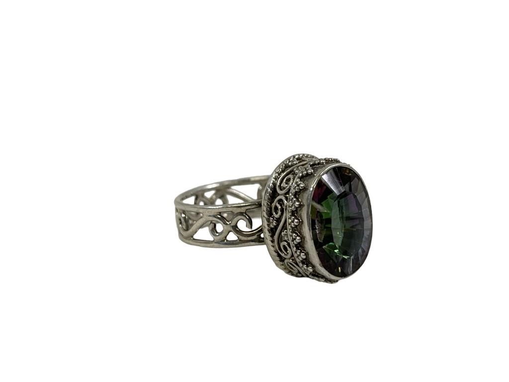 Unique Design .925 Silver & Alexandrite Ring