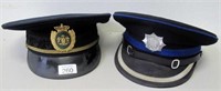 Two Police hats Copenhagen & Utrecht