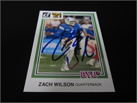 Zach Wilson signed ROOKIE football card COA