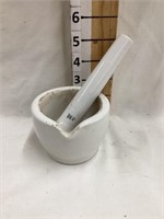 Coors Pottery Mortar & Pestle, 2 1/2”T
