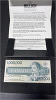The Million Dollar Bill Note Not Legal Tender No C