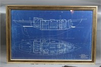 Original blueprint of the Alden Yacht “Malabar X"